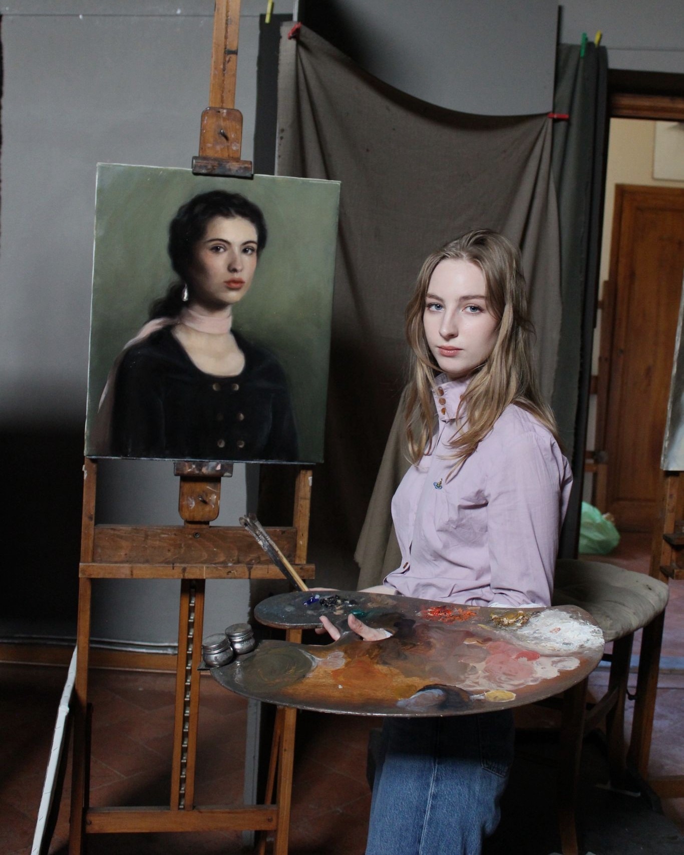 Rowan Fullerton in the studio