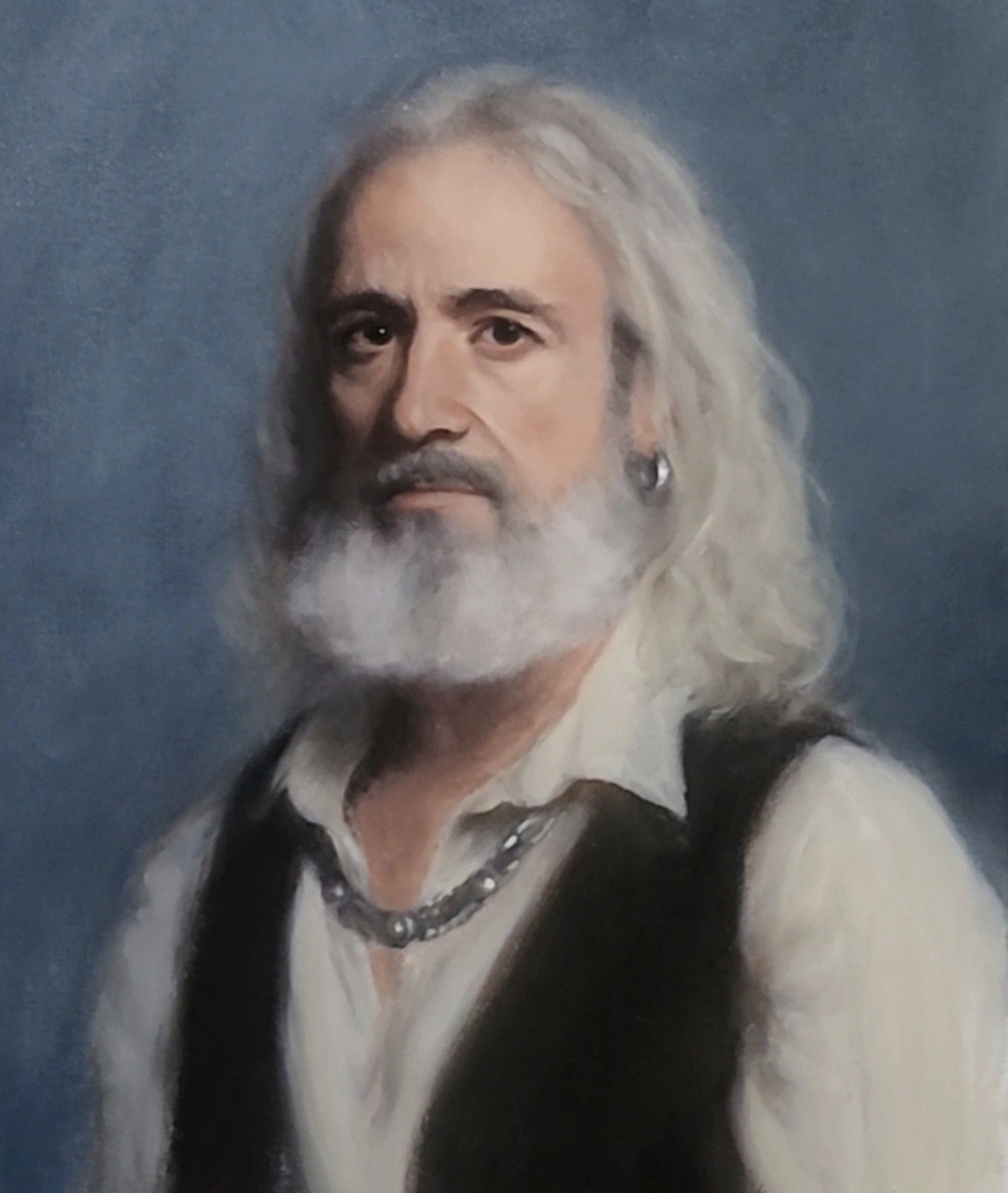 Portrait of a white-haired bearded man